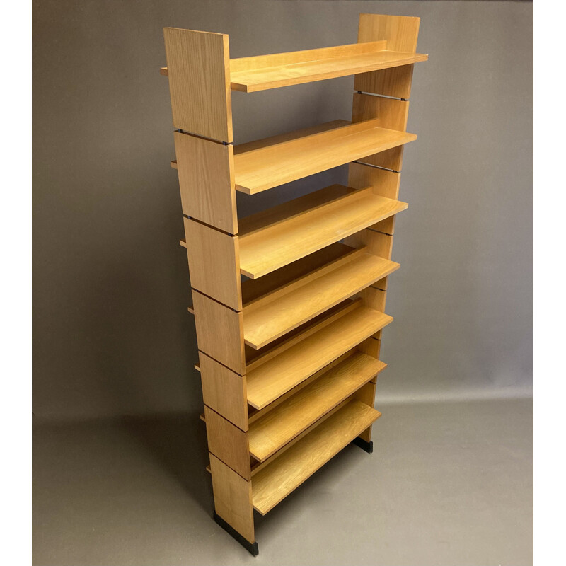 Vintage modular bookcase in ash, 1950