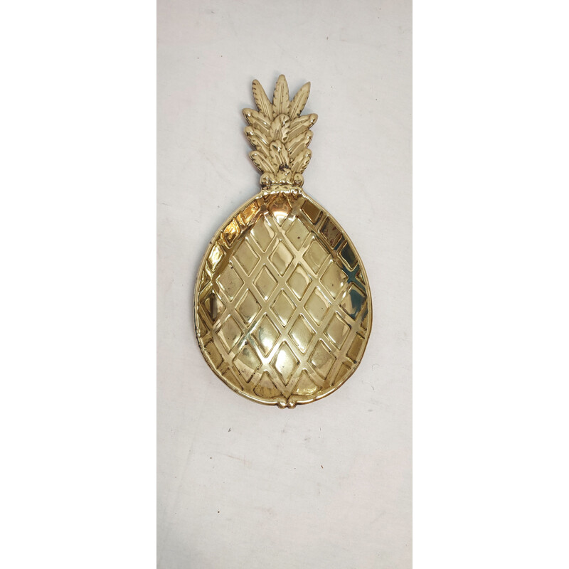 Vintage pineapple shaped brass tray, Spain 1960s