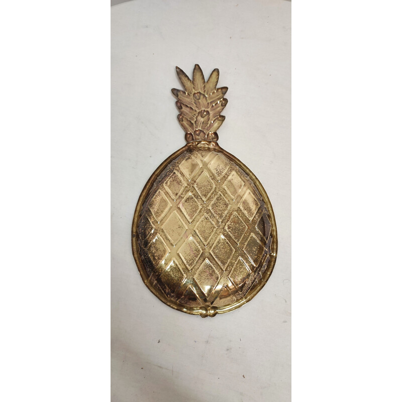 Vintage pineapple shaped brass tray, Spain 1960s