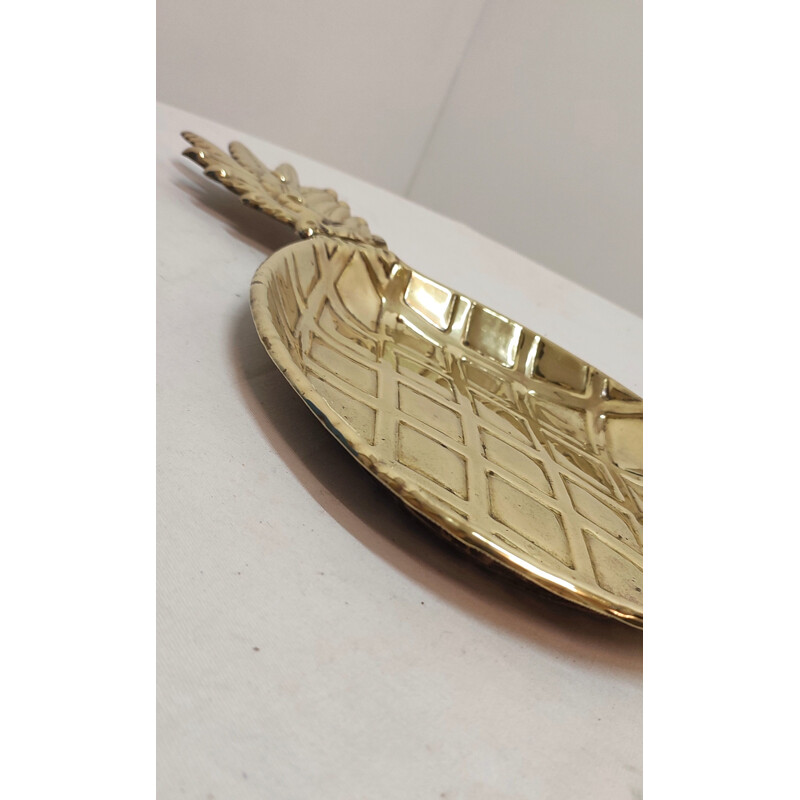 Vintage pineapple shaped brass tray, Spain 1960s