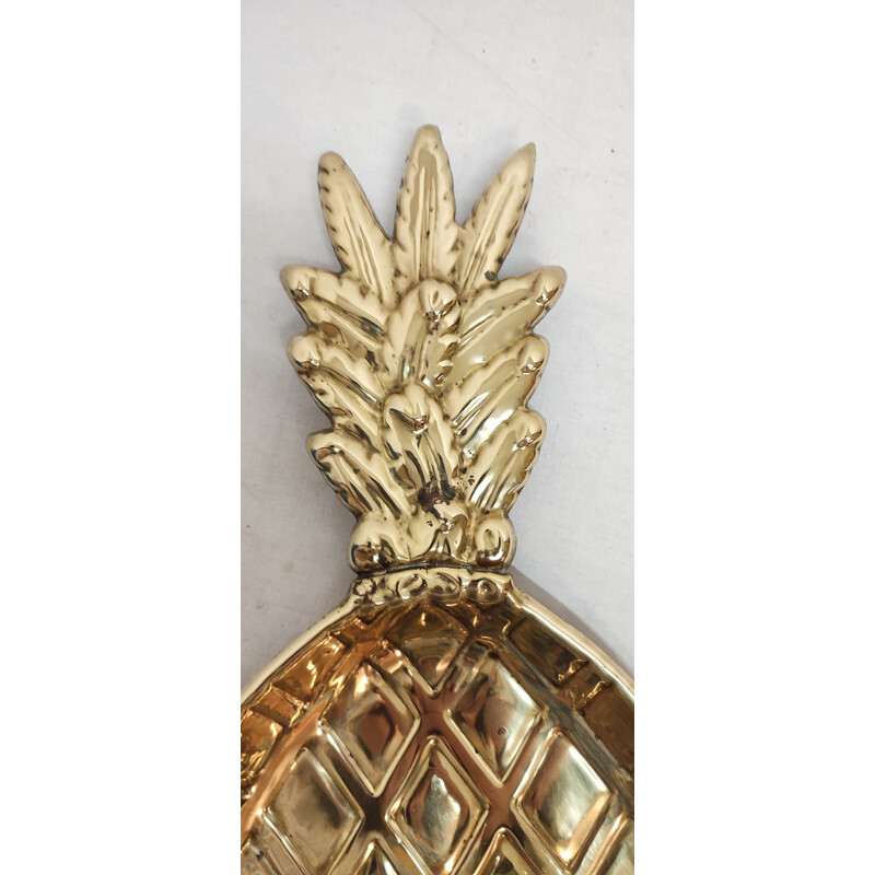 Vintage pineapple shaped brass tray, Spain 1960s