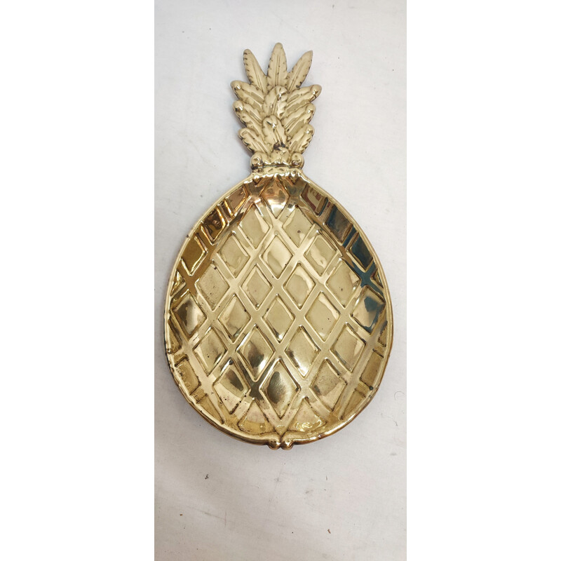 Vintage pineapple shaped brass tray, Spain 1960s