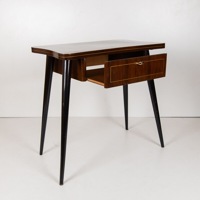 Table console vintage en bois, Italie 1950