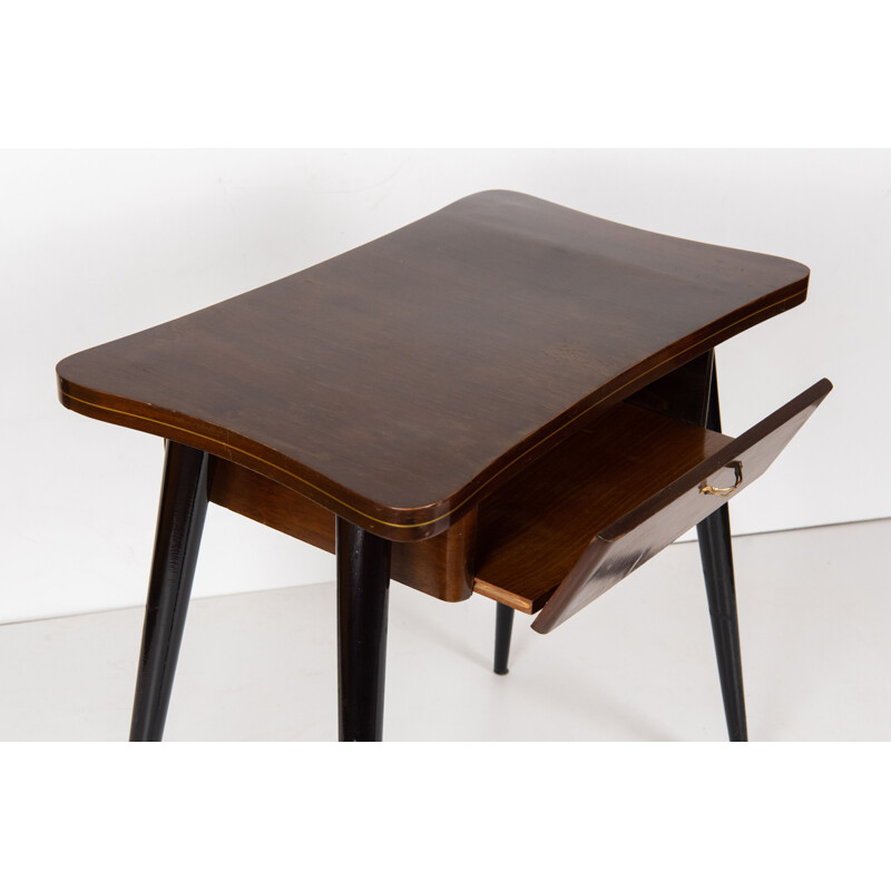 Table console vintage en bois, Italie 1950