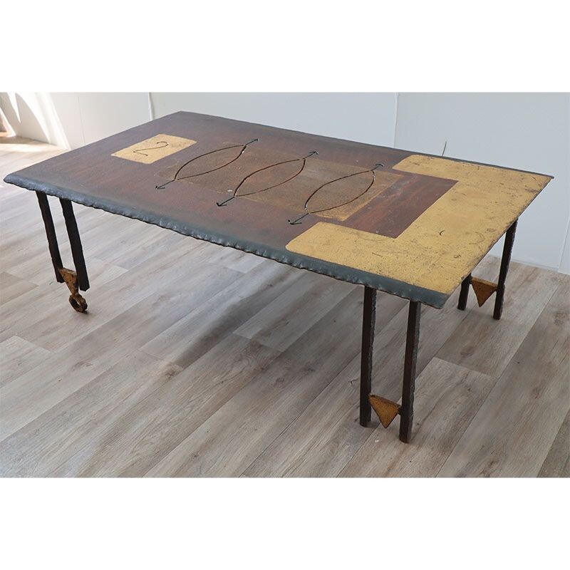 Mesa de café escultural vintage por Jean-Jacques Argueyrolles, França 1990