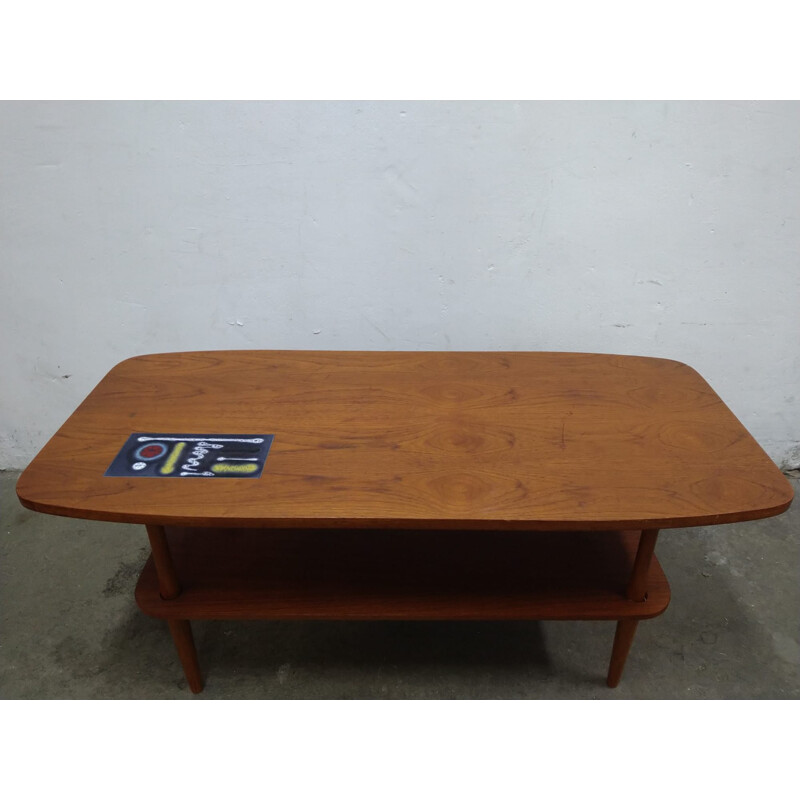 Vintage teak coffee table, 1950s