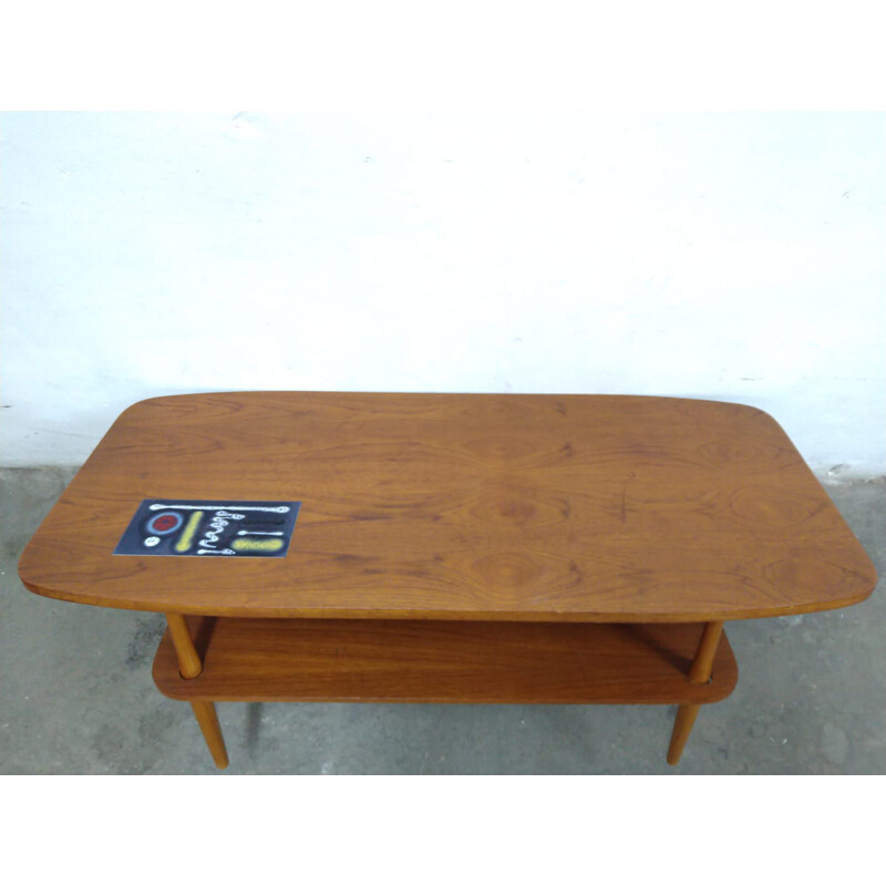 Vintage teak coffee table, 1950s