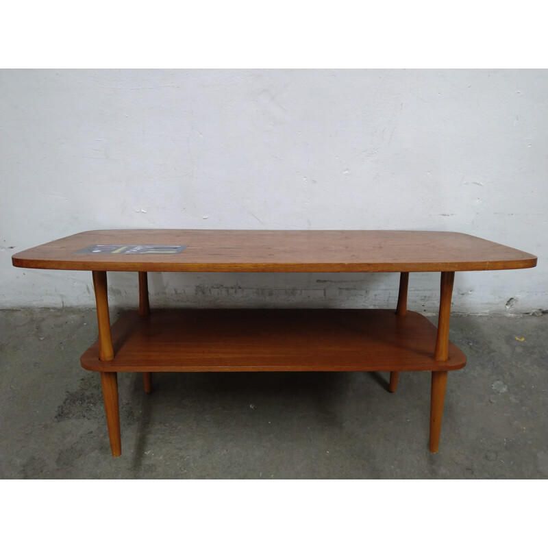 Table basse vintage en teck, 1950