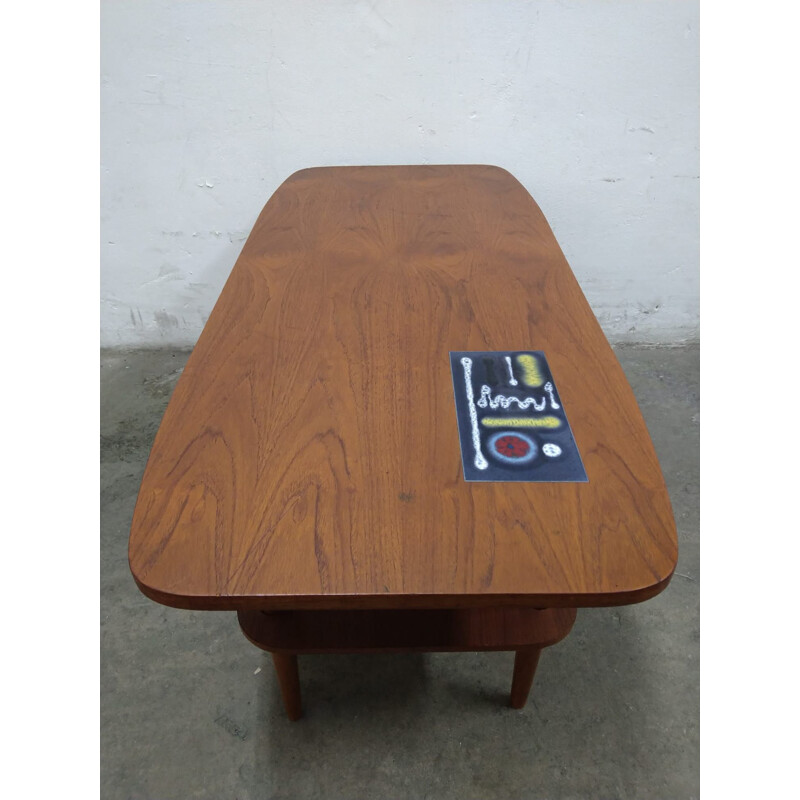 Vintage teak coffee table, 1950s