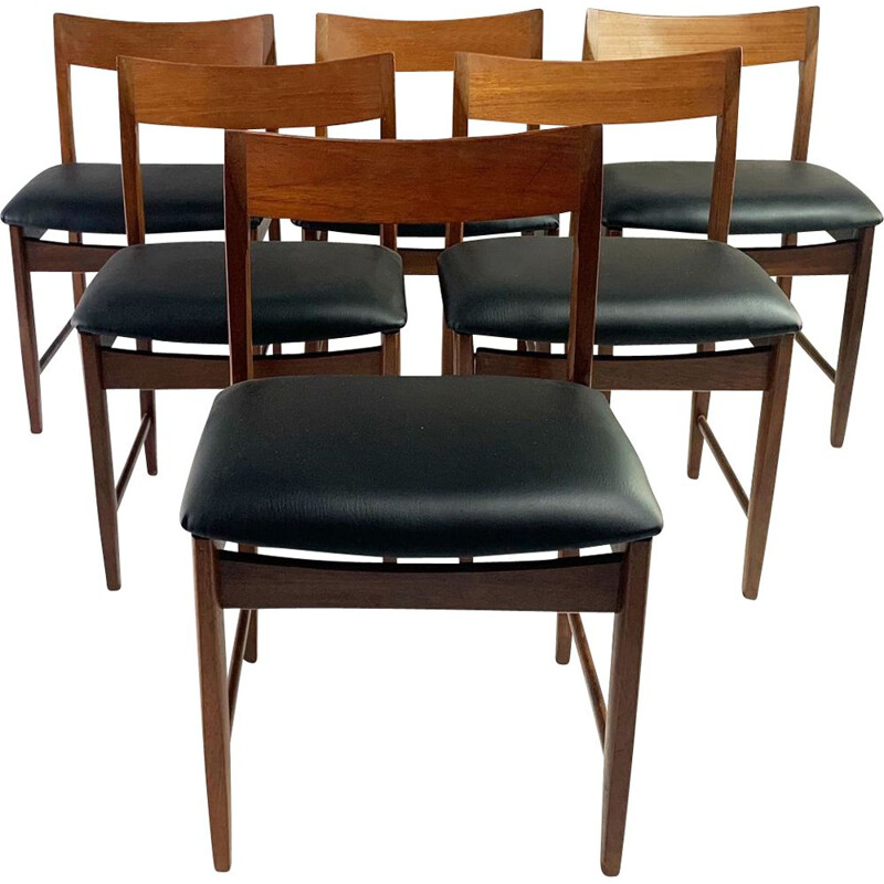 Ensemble de 6 chaises vintage danoises, 1960