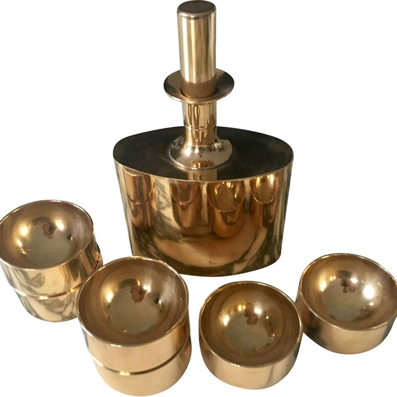 Vintage gold-plated service by Pierre Forsell for Skultuna, Sweden 1970