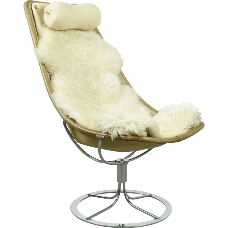 Vintage iconic swivel armchair "Jetson" by Bruno Mathsson for Dux, Sweden 1970s