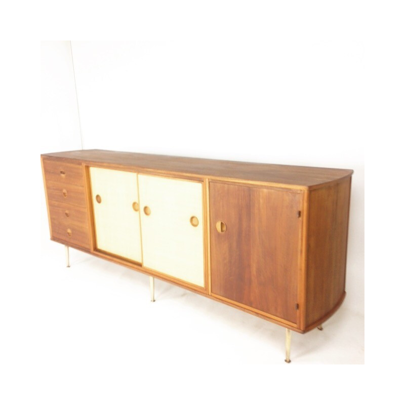 Dutch Fristho sideboard in walnut and brass, William WATTING - 1950s