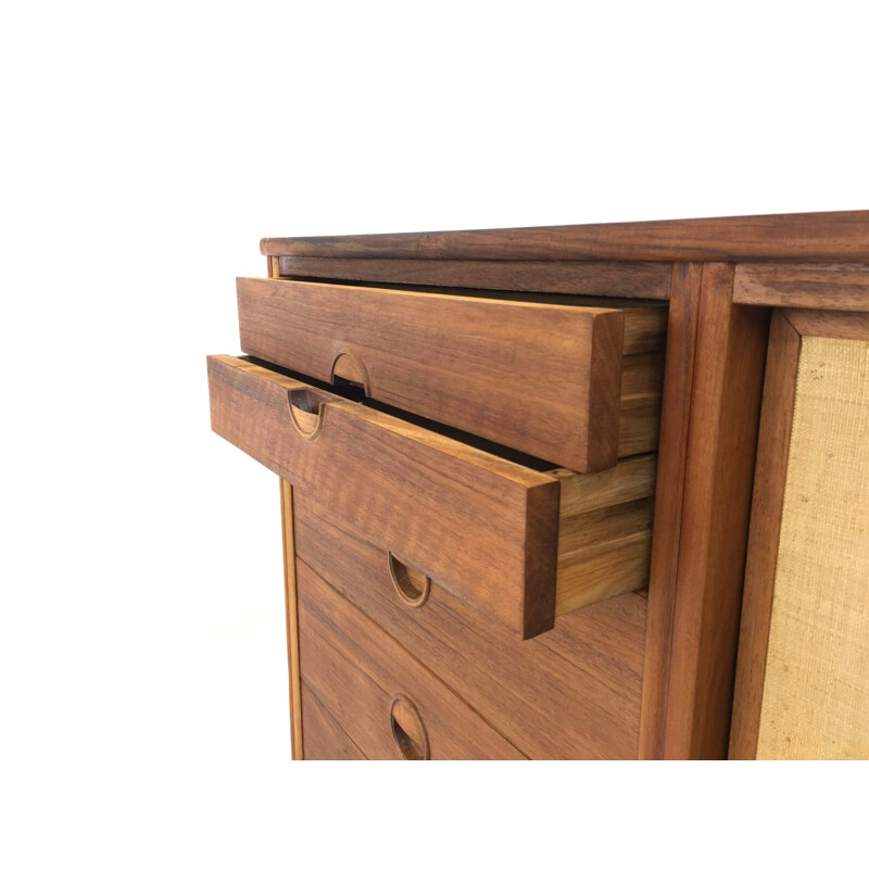 Dutch Fristho sideboard in walnut and brass, William WATTING - 1950s