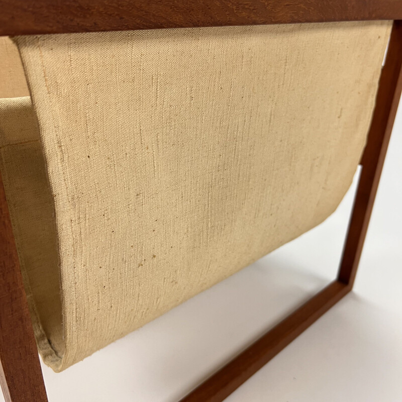 Vintage oak wooden magazine rack by Kai Kristiansen for Sika Møbler, 1960s