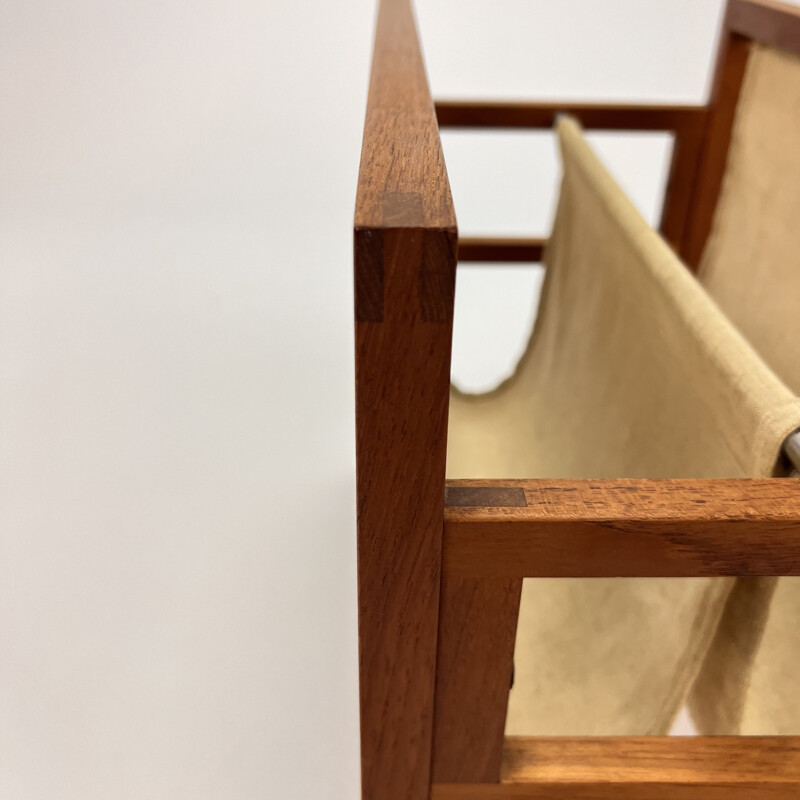 Vintage oak wooden magazine rack by Kai Kristiansen for Sika Møbler, 1960s