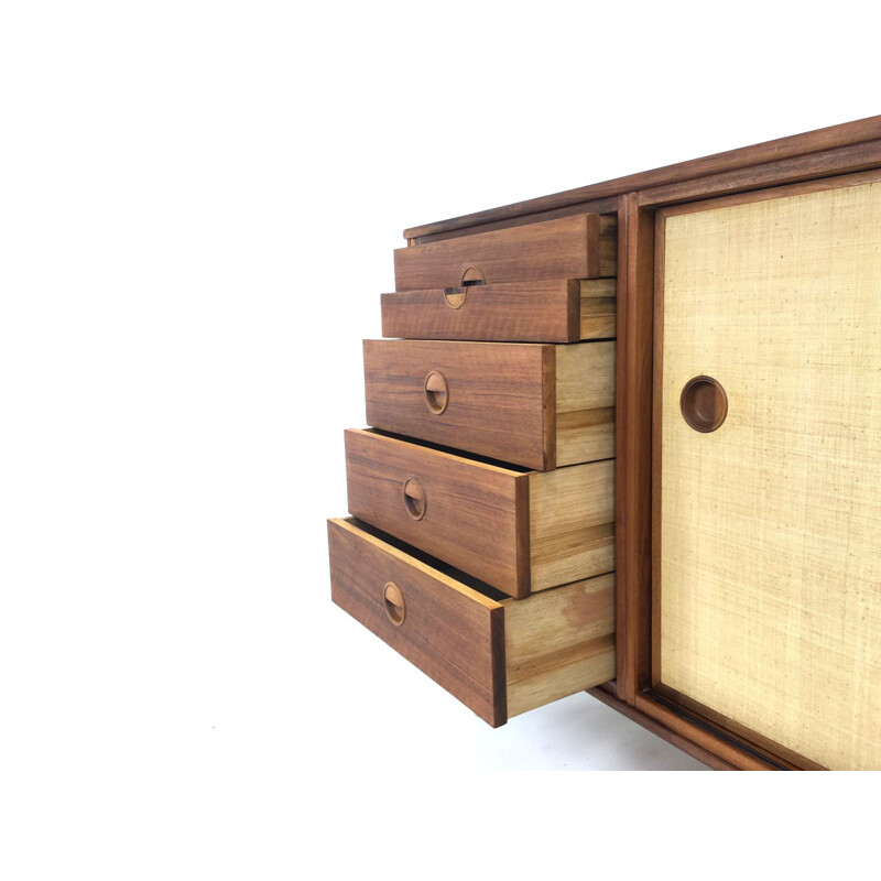 Dutch Fristho sideboard in walnut and brass, William WATTING - 1950s