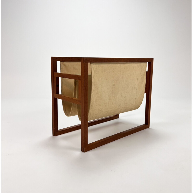 Vintage oak wooden magazine rack by Kai Kristiansen for Sika Møbler, 1960s