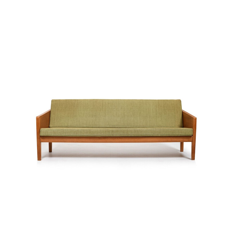 Vintage oakwoden 3-seater sofa by Illum Wikkelsø for Søren Willadsen's Møbelfabrik, 1950s