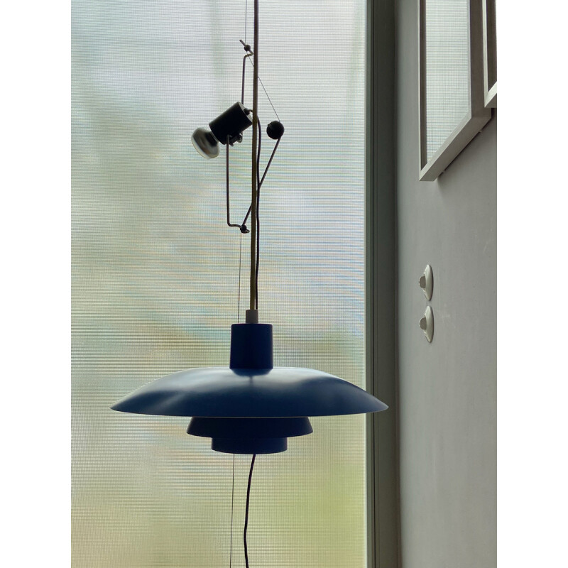 Ph 43 vintage blauwe hanglamp van Poul Henningsen voor Louis Poulsen, Denemarken