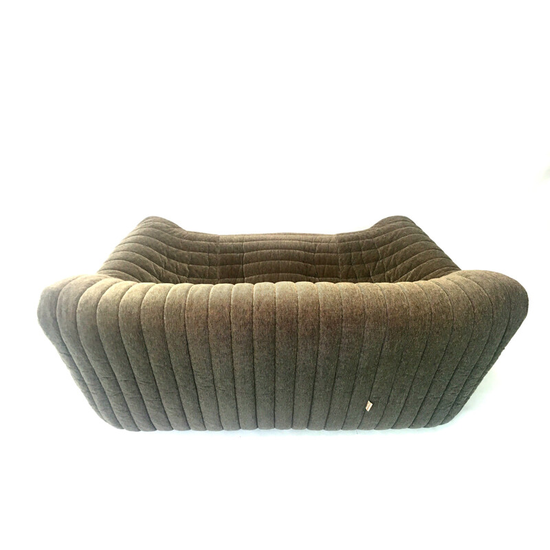 Cinna 2-seater sofa in brown fabric, Annie HIERONIMUS - 1970s