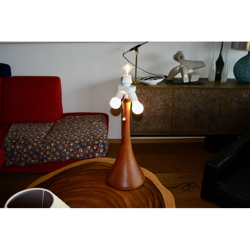 Lampada da tavolo vintage in teak di Fog