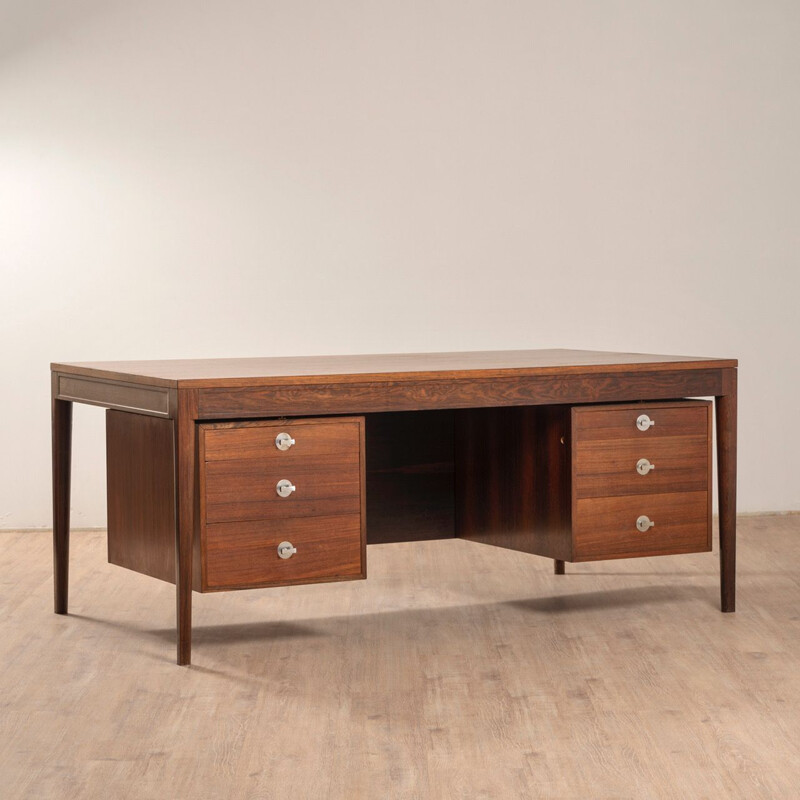 Vintage rosewood Diplomat desk by Finn Juhl for France & Son, 1960