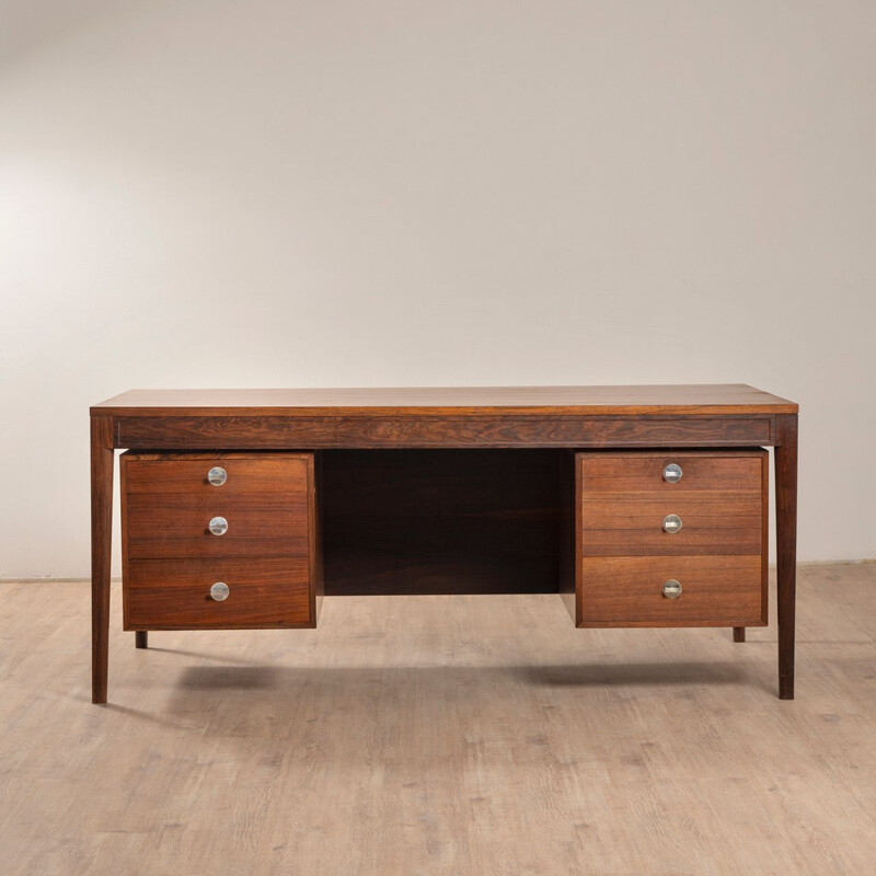 Bureau Diplomate vintage en palissandre par Finn Juhl pour France & Son, 1960