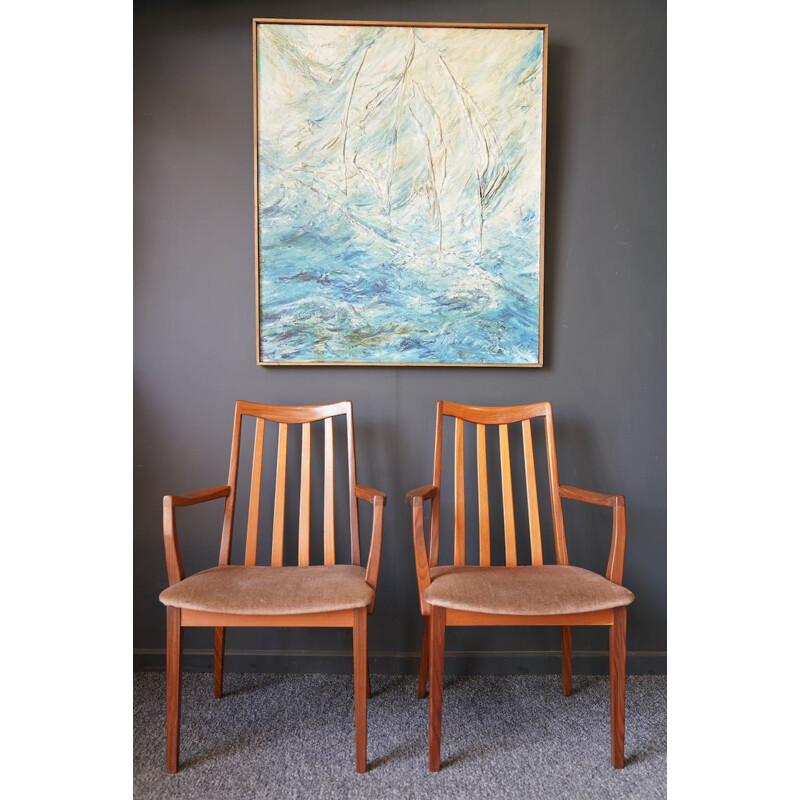 Paire de chaises sculpté vintage en teck par Leslie Dandy pour G-Plan, 1960