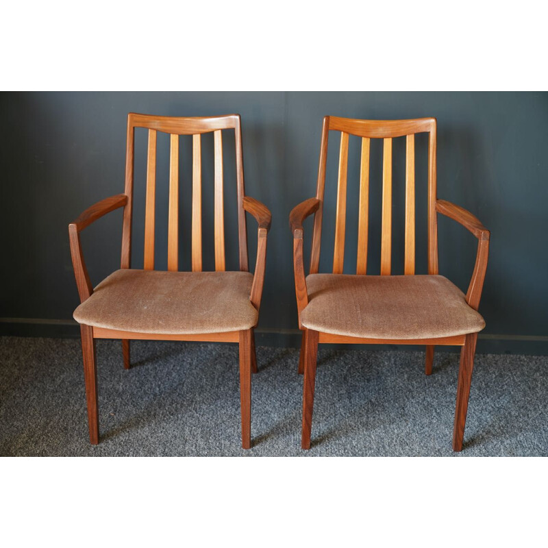 Pair of mid century teak carver dining chairs by Leslie Dandy for G-Plan, 1960s