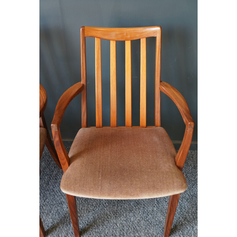 Coppia di sedie vintage in teak intagliato di Leslie Dandy per G-Plan, 1960