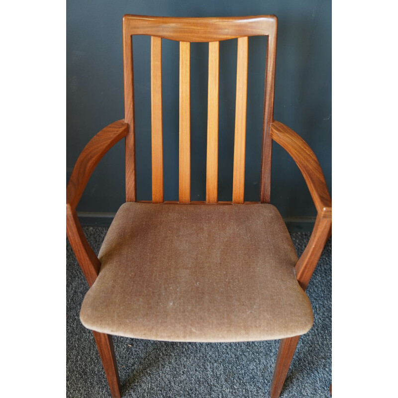 Paar vintage gebeeldhouwde teakhouten stoelen van Leslie Dandy voor G-Plan, 1960