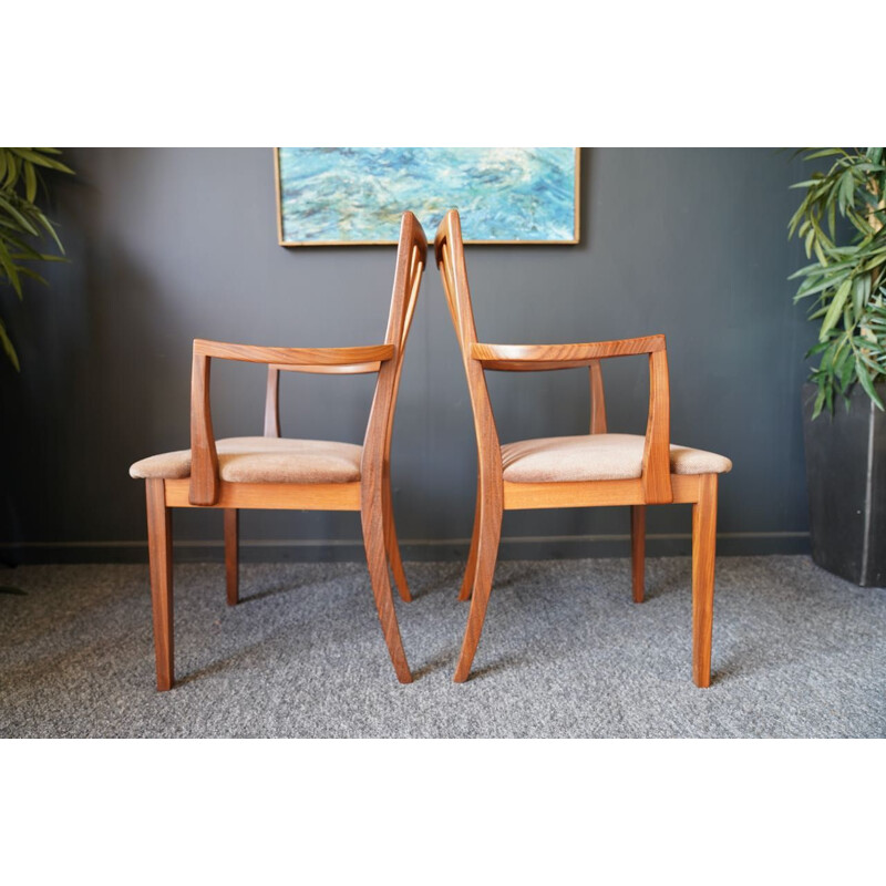 Pair of mid century teak carver dining chairs by Leslie Dandy for G-Plan, 1960s