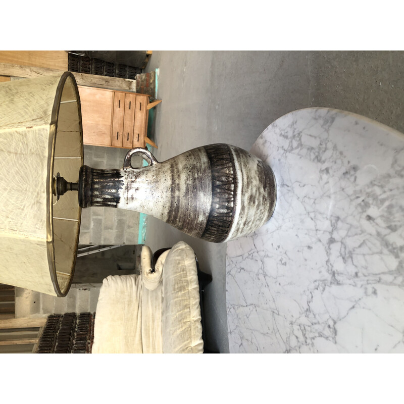 Lampe vintage en céramique par Jacques Pouchain pour les ateliers Dieulefit