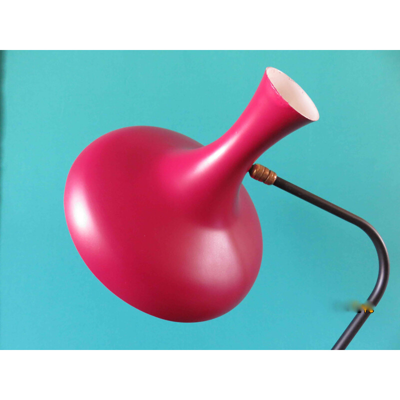 Lamp in lacquered metal raspberry - 1950s