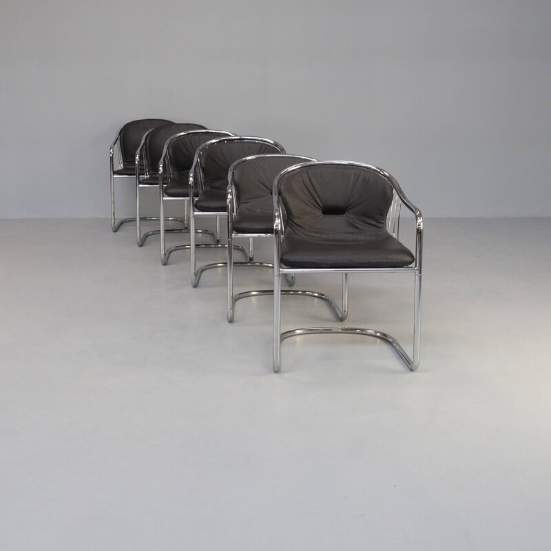 Ensemble de 6 chaises vintage par Gastone Rinaldi pour Rima, 1970