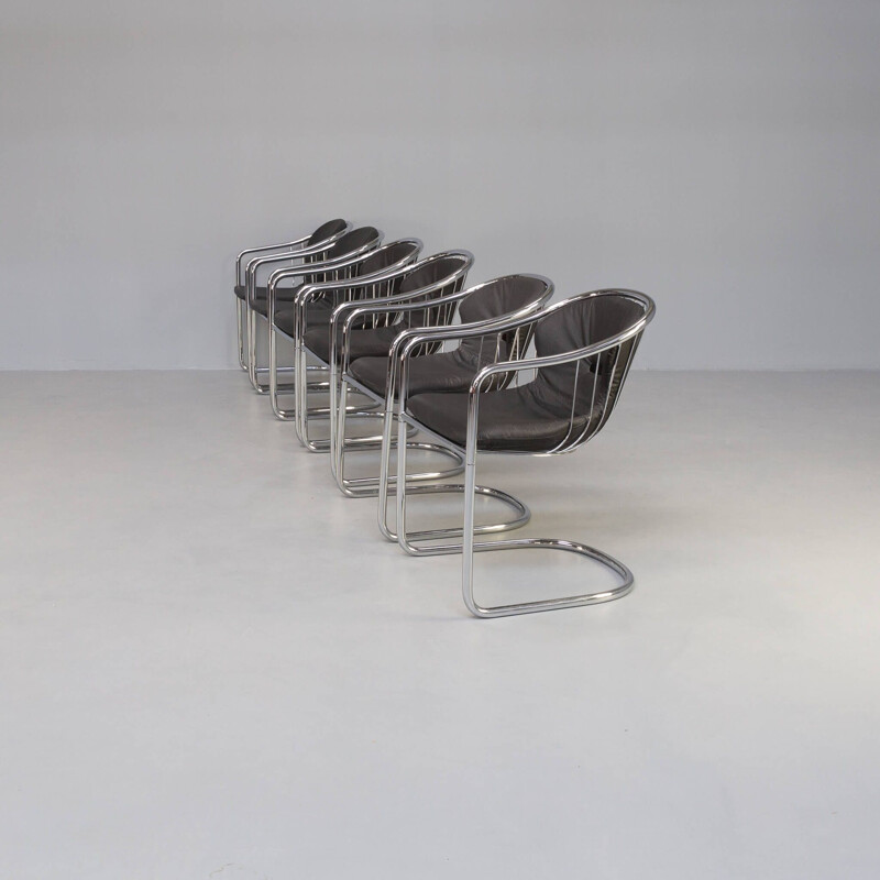 Ensemble de 6 chaises vintage par Gastone Rinaldi pour Rima, 1970