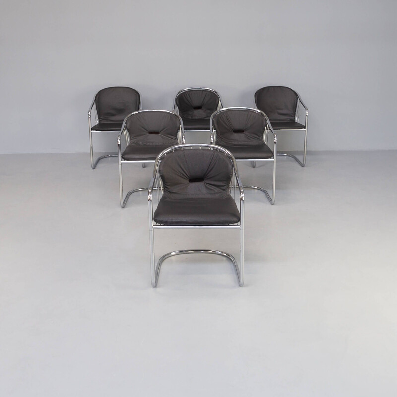 Set of 6 vintage chairs by Gastone Rinaldi for Rima, 1970s