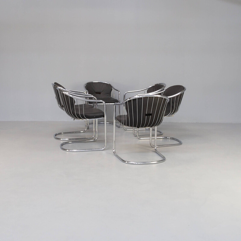 Set of 6 vintage chairs by Gastone Rinaldi for Rima, 1970s