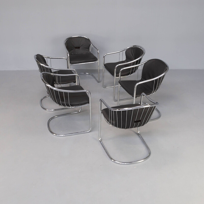 Set of 6 vintage chairs by Gastone Rinaldi for Rima, 1970s