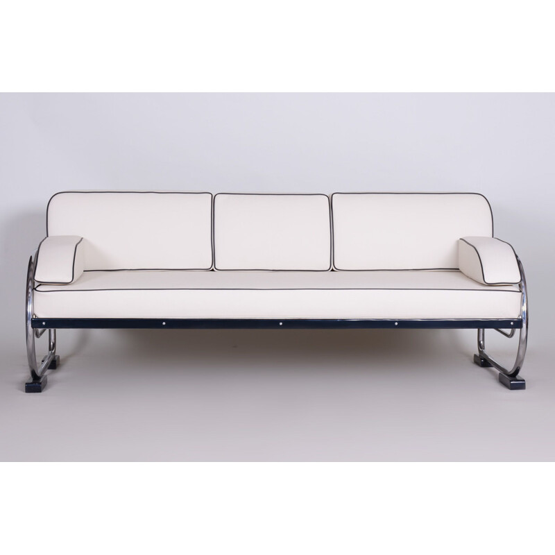 Vintage weißes 3-Sitzer-Sofa von Robert Slezak für Slezak Factories, Tschechoslowakei 1930