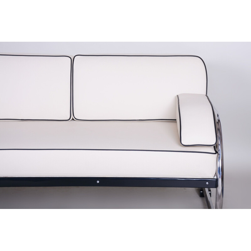 Vintage weißes 3-Sitzer-Sofa von Robert Slezak für Slezak Factories, Tschechoslowakei 1930