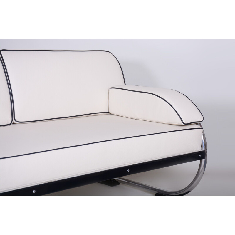 Vintage weißes 3-Sitzer-Sofa von Robert Slezak für Slezak Factories, Tschechoslowakei 1930