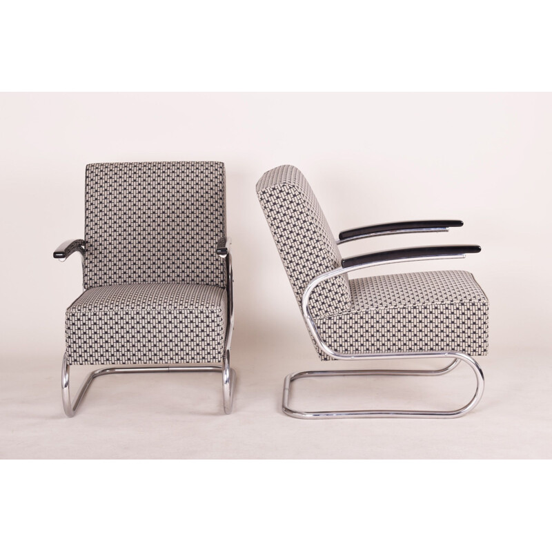 Pair of vintage gray armchairs by Mucke Melder, Czechoslovakia 1930