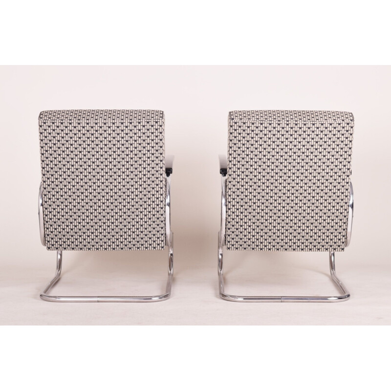 Pair of vintage gray armchairs by Mucke Melder, Czechoslovakia 1930