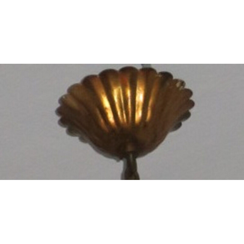 Vintage eight-light chandelier in gold plate by Hans Kögl, 1960-1970s