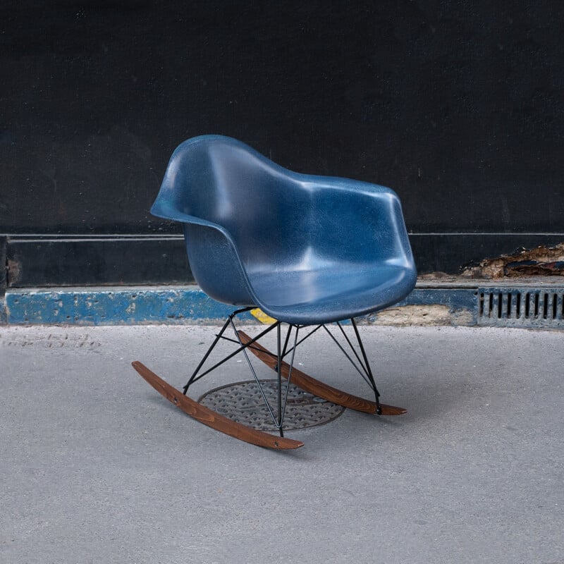 Vintage Navy rocking chair by Charles & Ray Eames for Herman Miller, 1970s