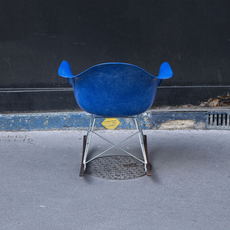 Vintage medium blue rocking chair by Charles & Ray Eames for Herman Miller, 2000s