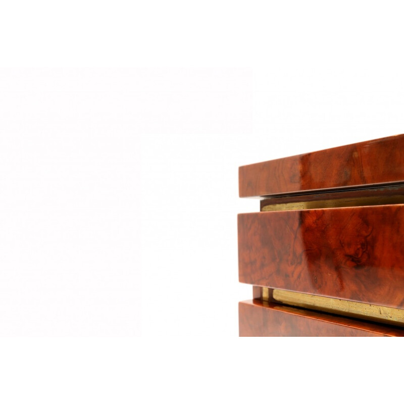 Pair of wood and brass sidetables, Romeo REGA - 1970s