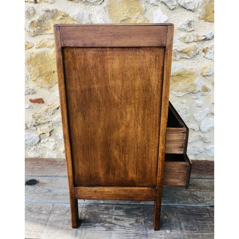 Mesa de cabeceira de madeira Vintage, 1940-1950